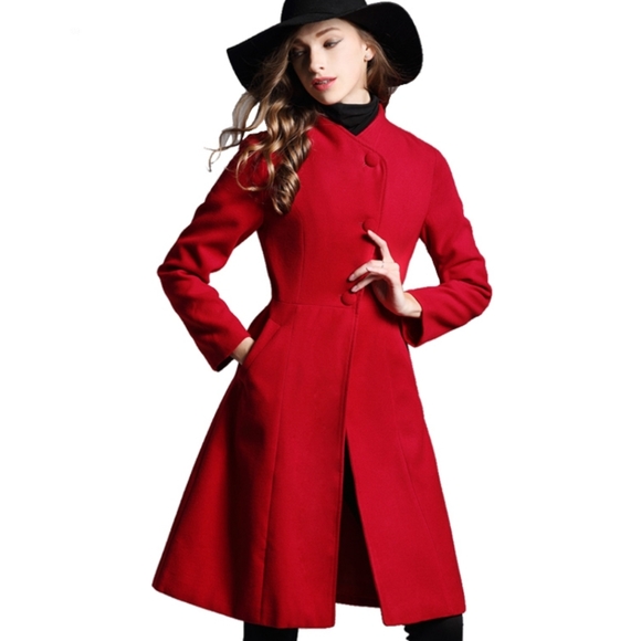 NIPON COATURE Jackets & Blazers - VINTAGE NIPON COATURE Red Long Coat Single Breast Size 6